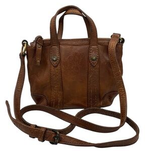 FRYE Brown Cognac Mini Melissa Leather Women's Handbag